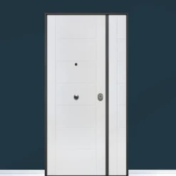 Portone blindato da esterno in vetroresina interno noce doppia anta 80+30/90+30x210 PB152