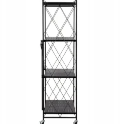 Scaffale per cucina 72x127 cm pieghevole con ruote nero SFT2