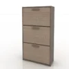 Scarpiera 3 ante a ribalta 67x122 cm marrone moka SI9