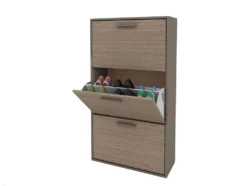 Scarpiera 3 ante a ribalta 67x122 cm marrone moka SI9
