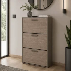 Scarpiera 3 ante a ribalta 67x122 cm marrone moka SI9