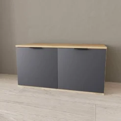 Scarpiera bassa 90x46cm rovere e antracite SI7