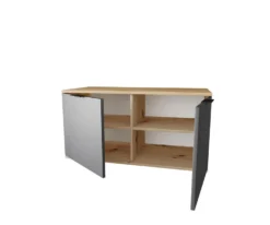 Scarpiera bassa 90x46cm rovere e antracite SI7
