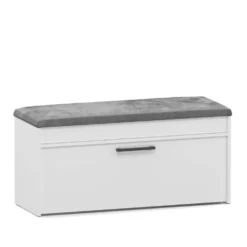 Scarpiera con panca 100x49x35 cm bianca SCAT6