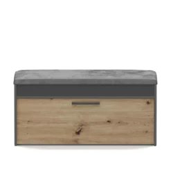 Scarpiera con panca 100x49x35 cm rovere e antracite SCAT6