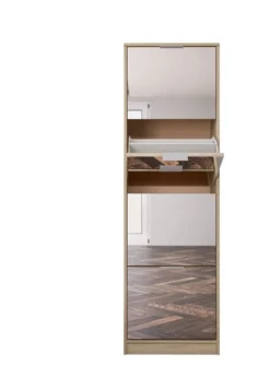 Scarpiera con specchio quattro ante rovere SI4057