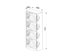 Scarpiera con specchio quattro ante rovere SI4057