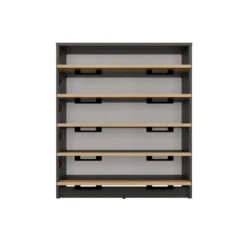 Scarpiera grande 74x84,5 cm con 5 ante a ribalta rovere e antracite SCAT8