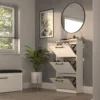 Scarpiera ingresso moderna 60x116x28 cm rovere e bianco SCAT3