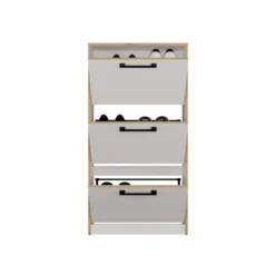Scarpiera ingresso moderna 60x116x28 cm rovere e bianco SCAT3