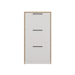 Scarpiera ingresso moderna 60x116x28 cm rovere e bianco SCAT3