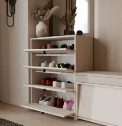 Scarpiera ingresso moderna 66x85cm beige cashmere SCAT9