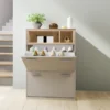 Scarpiera moderna 70x101cm grigia e rovere SI4