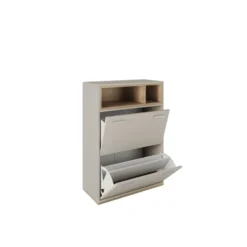 Scarpiera moderna 70x101cm grigia e rovere SI4