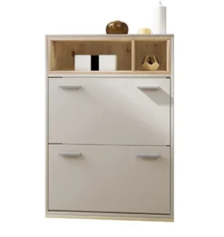 Scarpiera moderna 70x101cm grigia e rovere SI4