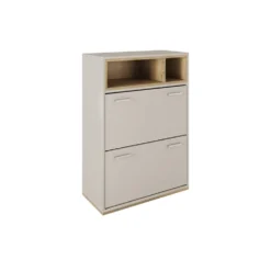 Scarpiera moderna 70x101cm grigia e rovere SI4