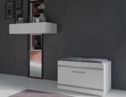 Scarpiera salvaspazio 85x45x35 con seduta bianca SCAT5