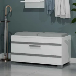 Scarpiera salvaspazio 85x45x35 con seduta bianca SCAT5