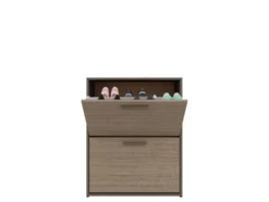 Scarpiera 2 vani a ribalta 67x82 cm marrone moka SI8