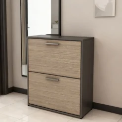 Scarpiera 2 vani a ribalta 67x82 cm marrone moka SI8