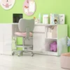 Scrivania ad angolo con anta e cassetto in bianco lucido SCG4