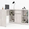 Scrivania ad angolo con anta e cassetto in bianco legno SCG4