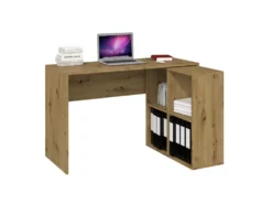 Scrivania angolare con libreria bassa rovere SCT5
