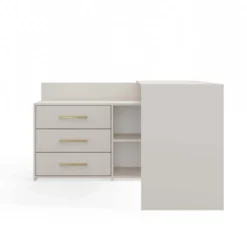 Scrivania angolare moderna con 3 cassetti beige cashmere SCT7