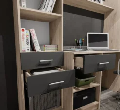 Scrivania completa con armadio a colonna 220x180 SCI23