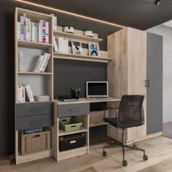Scrivania completa con armadio a colonna 220x180 SCI23