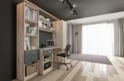Scrivania completa con armadio a colonna 220x180 SCI23
