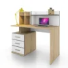 Scrivania con scaffale bianca e rovere chiaro SCI1