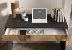 Scrivania da ufficio con cassetto 110x76 cm nero e pero SCL1