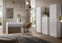 Scrivania da ufficio con cassetto 110x76 cm bianco lucido SCL1