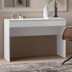 Scrivania da ufficio con cassetto 110x76 cm bianco lucido SCL1