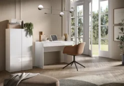Scrivania da ufficio con cassetto 110x76 cm bianco lucido SCL1