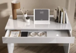 Scrivania da ufficio con cassetto 110x76 cm bianco lucido SCL1