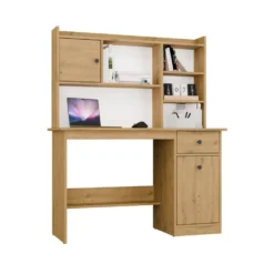 Scrivania moderna 120 cm con libreria rovere SCT22