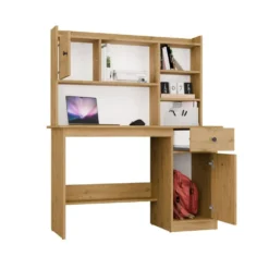 Scrivania moderna 120 cm con libreria rovere SCT22