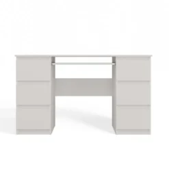 Scrivania moderna con cassetti 130x76x51 cm bianca SCT2