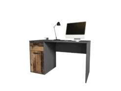 Scrivania moderna effetto legno e antracite 130x75 SCI22