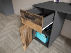 Scrivania moderna effetto legno e antracite 130x75 SCI22