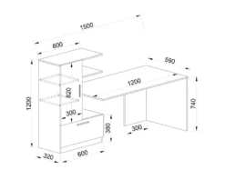 Scrivania moderna rovere chiaro e bianco SCI17