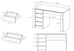 Scrivania moderna 120x75cm bianco lucido SCLK1