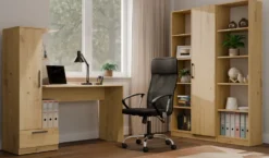 Scrivania moderna 143x140 cm con armadio in rovere SCT18