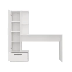 Scrivania moderna 143x140 cm con armadio in bianco opaco SCT18