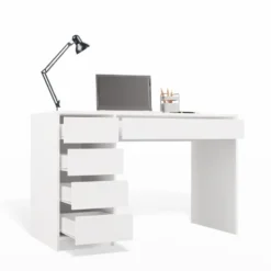 Scrivania moderna 120x76.5 cm con cassetti bianco opaco SCT19