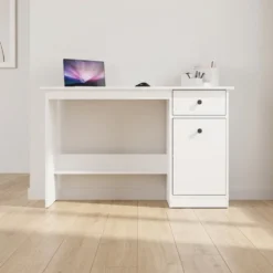 Scrivania moderna 120x75x45 cm con anta bianco opaco SCT21