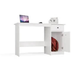 Scrivania moderna 120x75x45 cm con anta bianco opaco SCT21