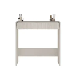 Scrivania piccola salvaspazio 80x81 cm con cassetti decorati beige cashmere SCT14